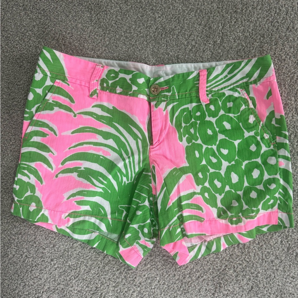 Lilly Pulitzer Pink and Green Women's Shorts 5”